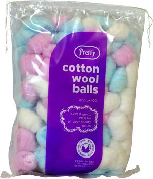 Pretty Coloured Cotton Wool Balls - Approx 100