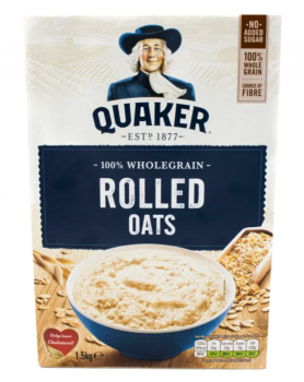 Quaker Rolled Oats 100% Whole Grain No Added Sugar 1.5kg