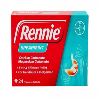 Rennie Spearmint Flavour Heartburn & Indigestion 24 Tablets