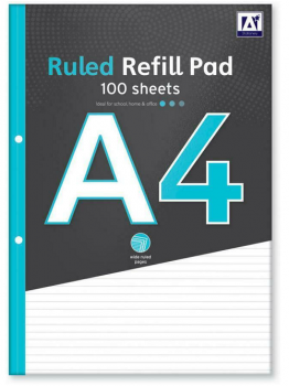 A4 Ruled Refill Pad -100 Sheets