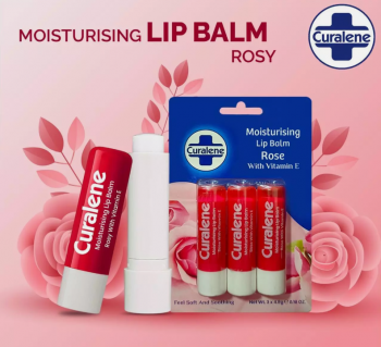 Curalene Moisturising Lip Balm Rosy & Vitamin E 