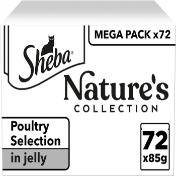 Sheba Natures Collection Cat Food Pouches Poultry In Jelly 72x 85g