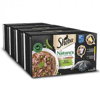 Sheba Nature’s Collection Mixed Selection In Gravy 85g, 8 Count (Pack Of 4)