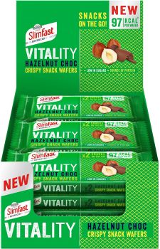 Slimfast Vitality Hazelnut Choc Crispy Snack Wafers 12x 39g