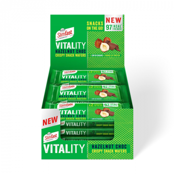 Slimfast Vitality Hazelnut Choc Crispy Snack Wafers (12 x 39g)