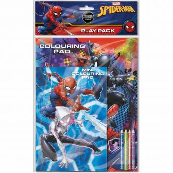 Childrenâ€™s Spiderman Play Pack- Colouring Pads & Colouring Pencils