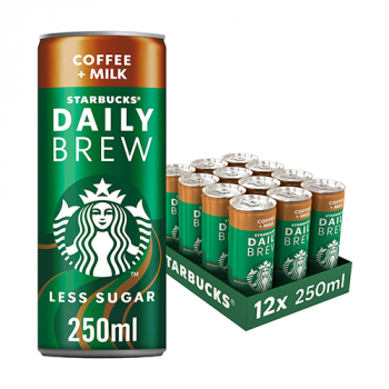Starbucks Daily Brew Iced Coffee With Milk Cans (12x 250ml)