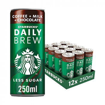 Starbucks Daily Brew Iced Coffee With Milk & Chocolate Cans (12x250ml)