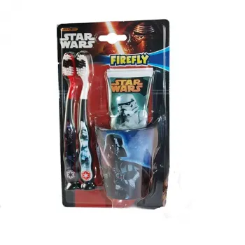 Disney Star Wars Firefly Dental Gift Set 2x Toothbrush + 75ml Toothpaste & Beaker - 3 Years +