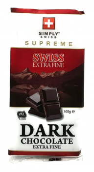 Simply Swiss Supreme Extra Fine Dark Chocolate - 100g