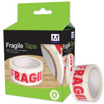 Anker White Printed Red Fragile Tape 48mm x 40 meter