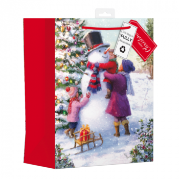 Traditional Snowman Gift Bag Extra Large