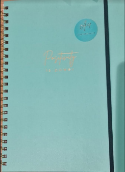 Design Group A4 Lined Notebook Turquoise - Positivity is Power