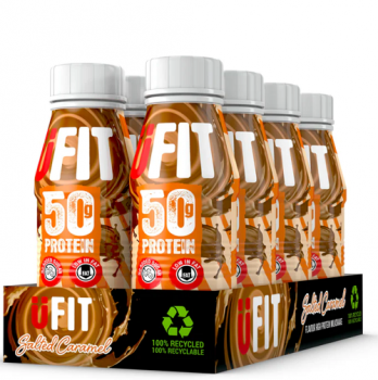 UFit 50g High Protein Shake Drink - Salted Caramel - 8 x 500ml