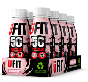UFit 50g High Protein Shake Drink - Strawberry - 8 x 500ml