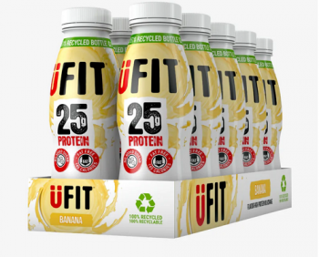 UFit 25g High Protein Shake Drink - Banana - 10 x 330ml