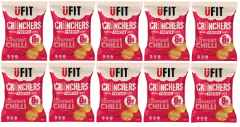UFit Crunchers Popped Protein Crisps - Thai Sweet Chilli - 10 x 35g