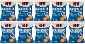 UFit Crunchers Popped Protein Crisps - Sea Salt & Vinegar - 10 x 35g