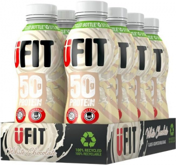 UFit 50g High Protein Shake Drink - White Chocolate - 8 x 500ml