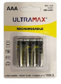 Ultramax Rechareable AAA Bateries  