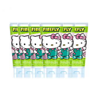 Firefly Hello Kitty Kids Anti-Cavity Striped Strawberry Gel Fluoride Toothpaste 6 x 75ml