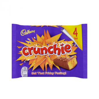Cadbury Crunchie Chocolate Bar 4 Pack Multipack 128g