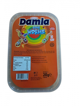 Damla Sour Worms Gummy Sweets 200g