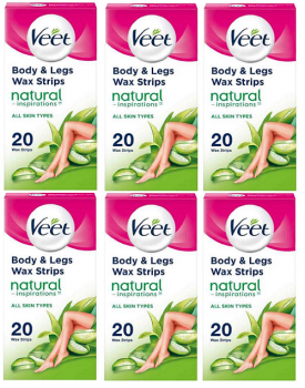 Legs & Body Cold Wax Strips Natural Inspirations 6 x 20 Pack