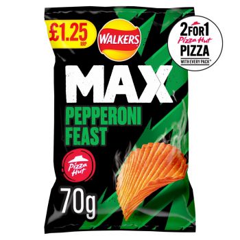 Walkers Max Pizza Hut Pepperoni Feast Crisps 70g