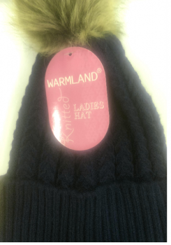 Warmland Ladies Knitted Beanie Hat - One Size (Navy)