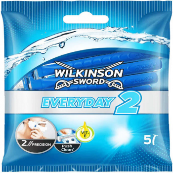 Wilkinson Sword Everyday 2 Blade Men's Disposable Razor Pack Of 5 