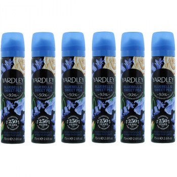 Yardley Bluebell & Sweet Pea Body Spray 6 x 75ml