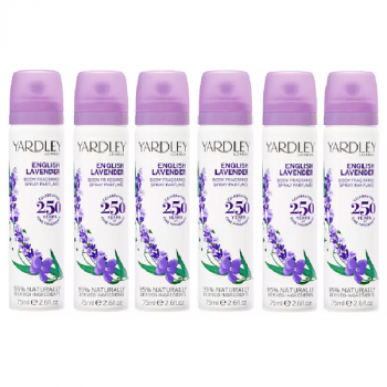 Yardley London English Lavender Body Spray 6 x 75ml