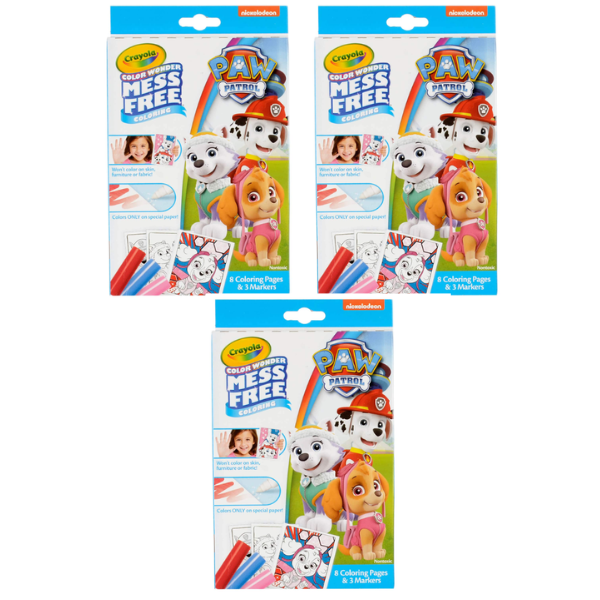 Crayola Nickelodeon Paw Patrol Colour Wonder Mess Free Set  x 3 Packs