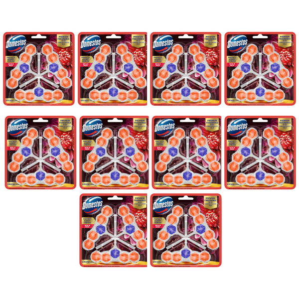 Domestos Toilet Rim Block Aroma Lux Dahlia Wish Bathroom 10 x 3pk