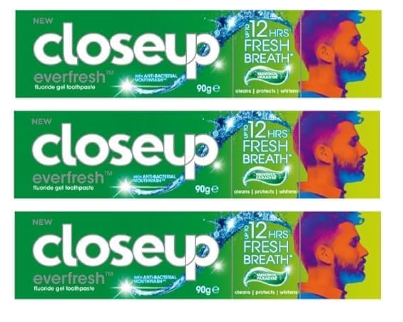 Closeup Everfresh Fluoride Gel Toothpaste Menthol Paradise 90g (x3 Boxes)