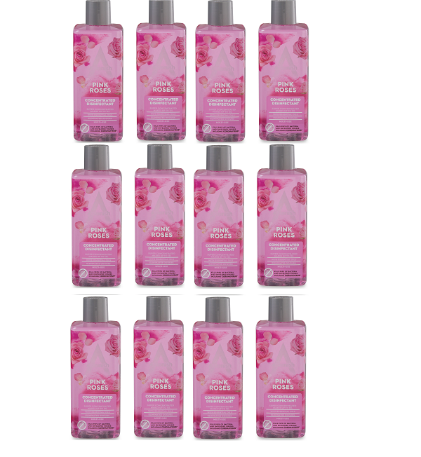 Astonish Concentrated Disinfectant Pink Roses Scented Cleaning Liquid 12x 300ml