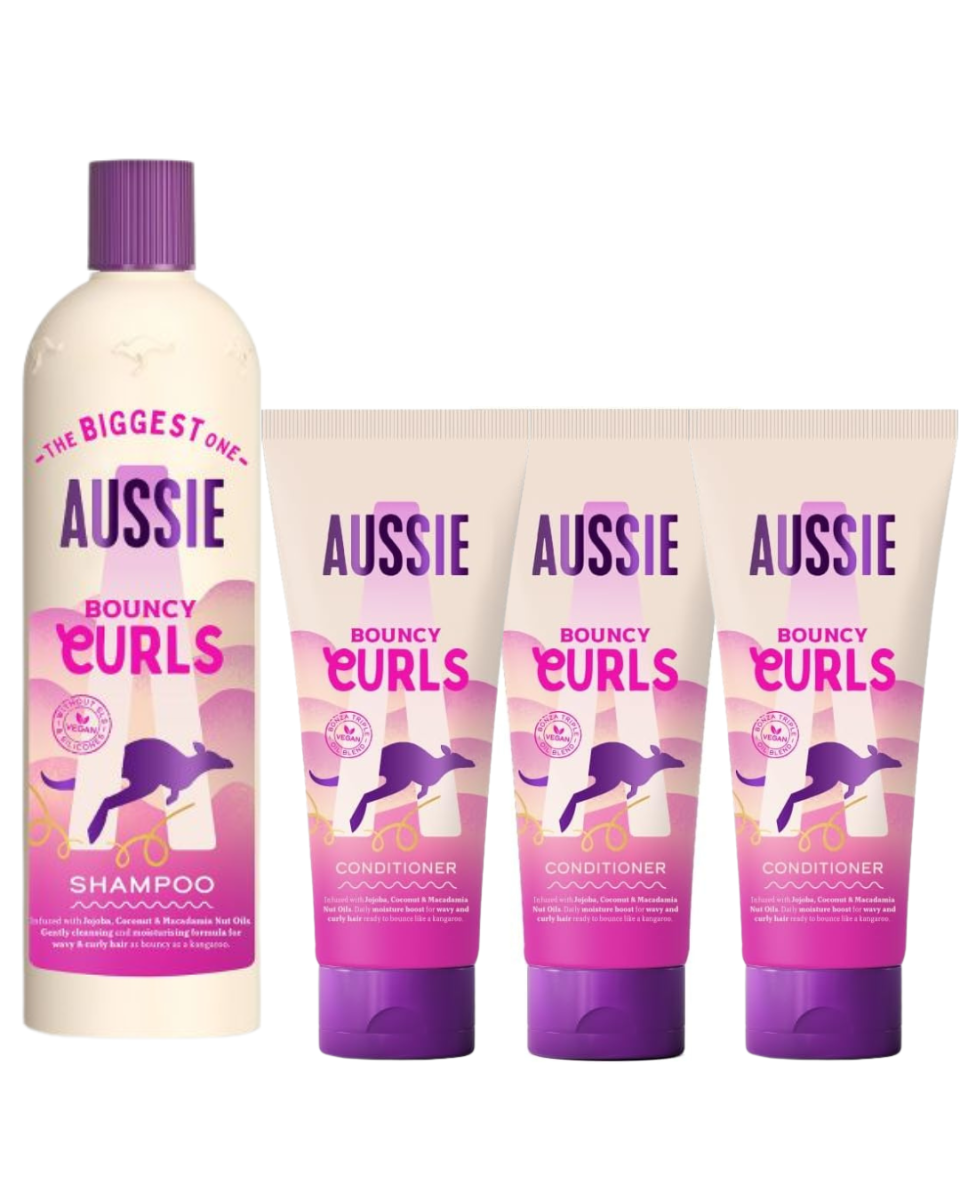 Aussie Bouncy Curls Shampoo 675ml & 3 x Conditioners 200ml