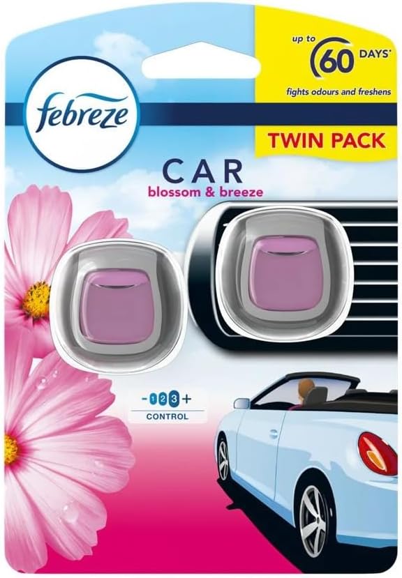 Febreze Clip-on Car Air Freshener Twin Pack Blossom & Breeze
