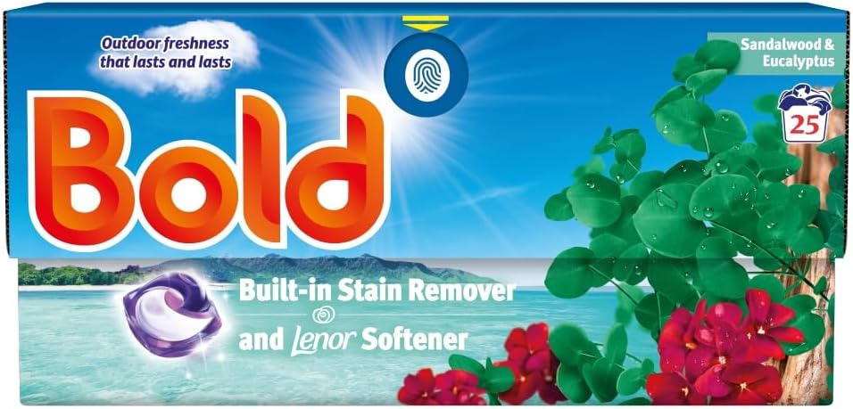 Bold All-in-One Liquid Pods Eucalyptus & Sandalwood (4 x 25 Washes)