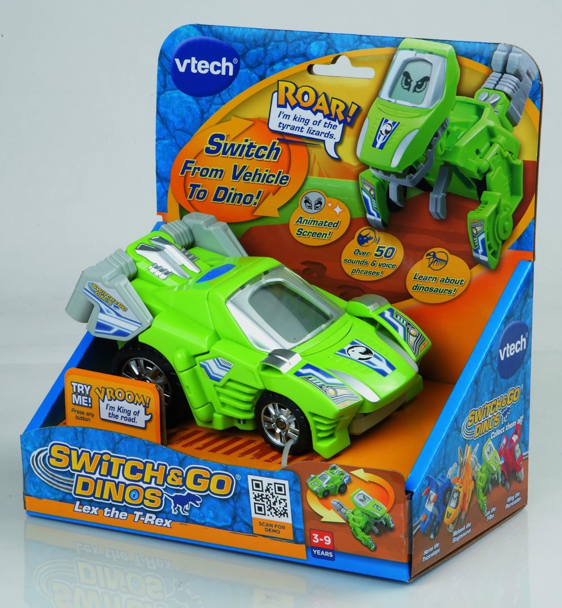 VTech Switch & Go Dinos Lex the T-Rex Toy, 2-in-1 Interactive Dinosaur & Car 3-8 Years