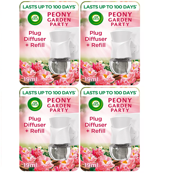 Air Wick Electrical Plug In Kit, Peony Garden Party - Holder & 1 Refill x4 Packs