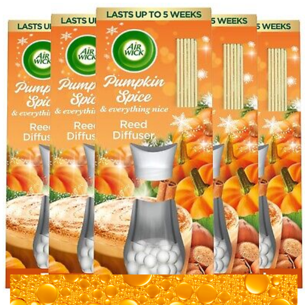 Air Wick Reed Diffuser Pumpkin Spice Fragrance 5 x 25ml