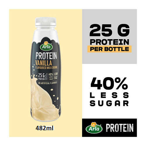 Arla Protein Vanilla Flavoured Milk Bottled Drink 8 x 482ml 