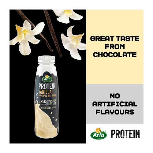 Arla Protein Vanilla Flavoured Milk Bottled Drink 8 x 482ml 