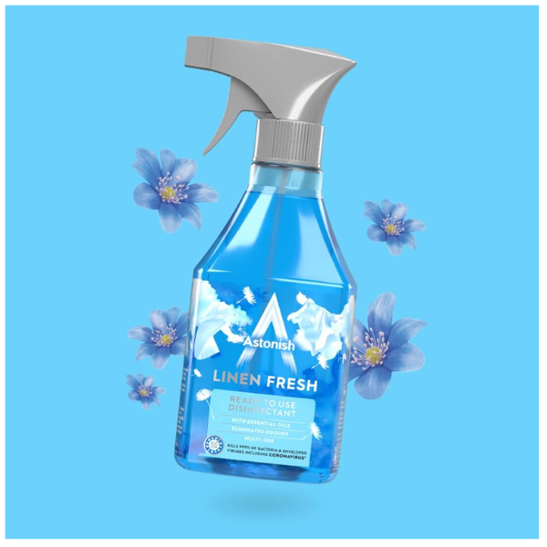 Astonish Disinfectant Spray Ready to Use Linen Fresh Trigger Spray 12 x 550ml
