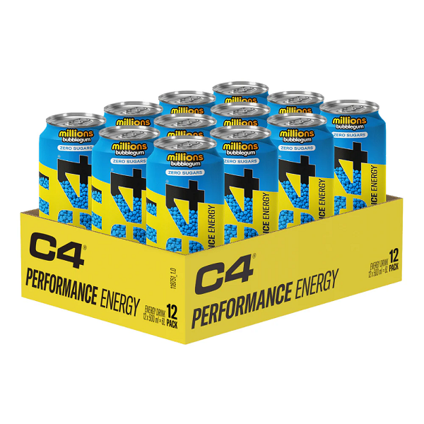 C4 Energy Drink Zero Sugar Millions Bubblegum Flavour 12 x 500ml
