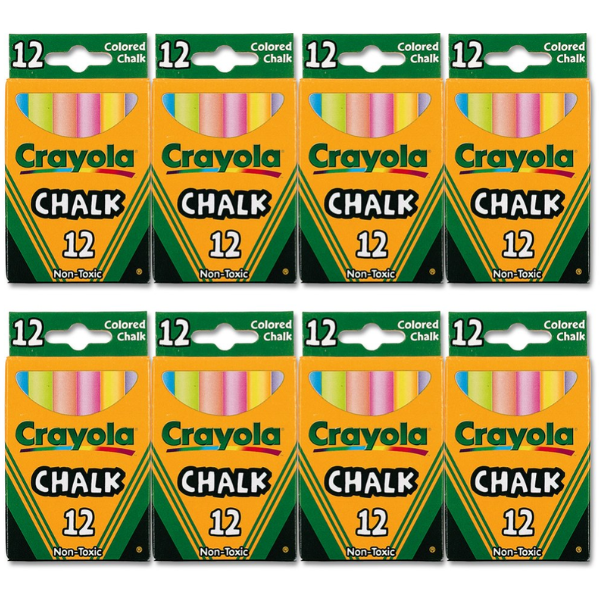 Crayola Coloured Chalk 12 pcs x 8 Packs 