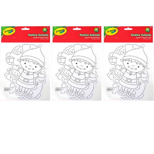 Crayola Festive Cutouts 10 Pieces x3 Packs