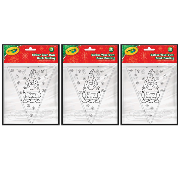 Crayola Colour Your Own Gonk Bunting 10 Pieces x3 Packs